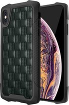 3D reliëf PU + pc + TPU skidproof schokbestendig hoesje voor iPhone XS / X (groen)