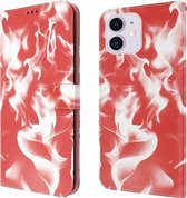 Cloud Fog Pattern Horizontale Flip lederen hoes met houder & kaartsleuf & portemonnee voor iPhone 12 mini (rood)