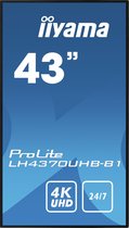 iiyama LH4370UHB-B1 beeldkrant Digitale signage flatscreen 108 cm (42.5") VA 4K Ultra HD Zwart Type processor Android 9.0