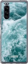 Sony Xperia 5 II Hoesje Transparant TPU Case - Whitecap Waves #ffffff