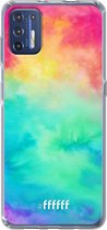 6F hoesje - geschikt voor Motorola Moto G9 Plus -  Transparant TPU Case - Rainbow Tie Dye #ffffff