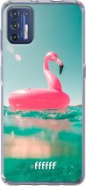 6F hoesje - geschikt voor Motorola Moto G9 Plus -  Transparant TPU Case - Flamingo Floaty #ffffff