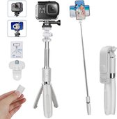 selfiestick iPhone - ZINAPS Bluetooth selfie Stick Tripod, (100 cm) Mobile Phone statief camera statief, 3 in 1 Mobile Phone Stick met afstandsbediening, verstelbare selfie Stick v
