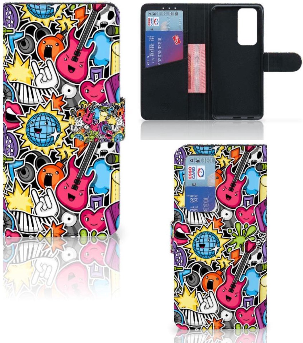 OPPO Find X3 Neo 5G Wallet Case met Pasjes Punk Rock