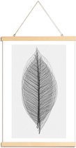 JUNIQE - Posterhanger Skeleton of a Leaf -40x60 /Wit & Zwart