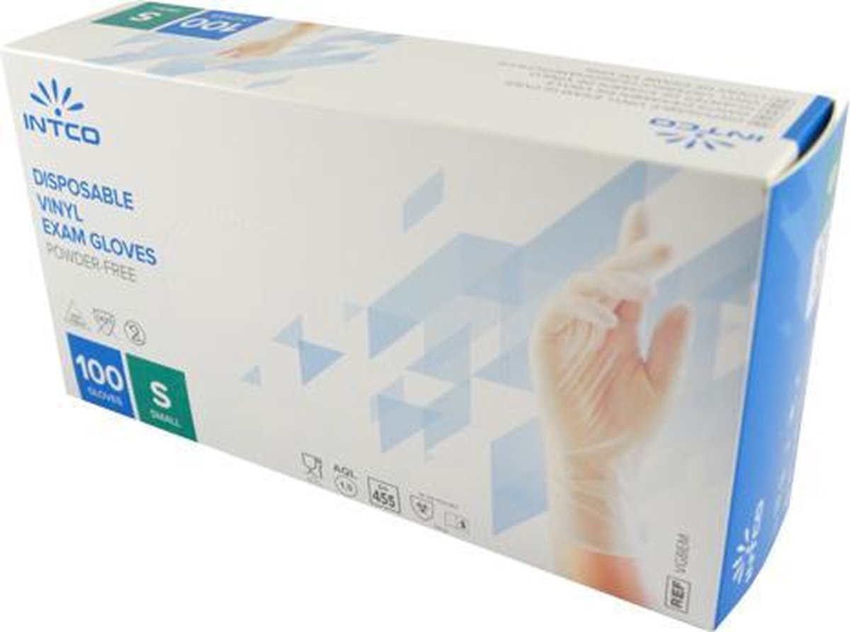Goedkoopste Intco wegwerphandschoenen vinyl maat S transparant poedervrij huishoudhandschoen doos 100 stuks