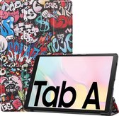 Samsung Galaxy Tab A7 (2020) Hoes - Mobigear - Tri-Fold Serie - Kunstlederen Bookcase - grafitti - Hoes Geschikt Voor Samsung Galaxy Tab A7 (2020)