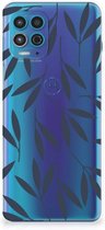 Smartphone hoesje Motorola Moto G100 Back Case Siliconen Hoesje met Foto Leaves Blue