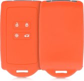 kwmobile autosleutelhoes voor Renault 4-knops Smartkey autosleutel (alleen Keyless Go) - Siliconenhoes in oranje - Sleutelcover
