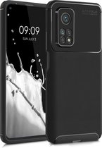 kwmobile telefoonhoesje compatibel met Xiaomi Mi 10T / Mi 10T Pro - Hoesje voor smartphone in zwart - Backcover van TPU - Carbon design