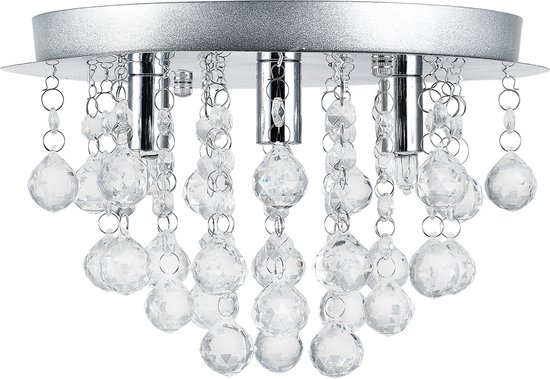 Plafondlamp Trio met kristallen 20xØ28 cm chroom 3xG9