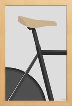 JUNIQE - Poster in houten lijst Banecykling -40x60 /Grijs & Zwart