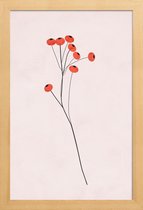 JUNIQE - Poster in houten lijst Winter Fruits -30x45 /Rood & Zwart