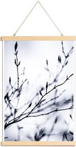 JUNIQE - Posterhanger Winter Branches 2 -30x45 /Wit & Zwart