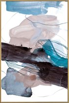 JUNIQE - Poster met kunststof lijst Blauw en Grijs - abstract -30x45