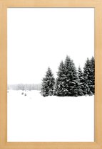 JUNIQE - Poster met houten lijst White White Winter 2/2 -13x18 /Grijs