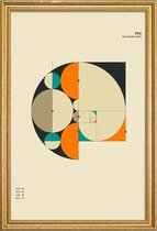 JUNIQE - Poster met houten lijst Phi -20x30 /Ivoor & Oranje