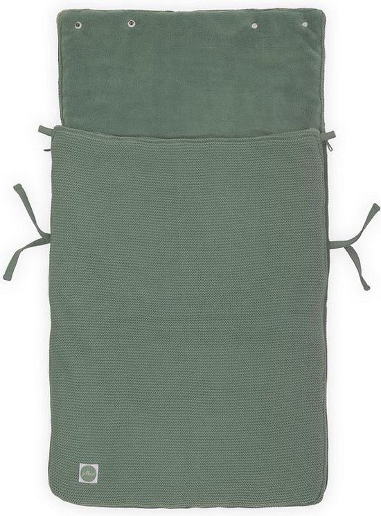 Jollein - Voetenzak voor Autostoel & Kinderwagen (Forest Green) - Basic Knit - Katoen - Polyester - Footmuff Kinderwagen, Autostoel - 42x82cm van Jollein — afbeelding 5