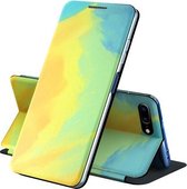 Voor iPhone 7 Plus/8 Plus Spanning Aquarel Patroon Huid Voel Magnetische Horizontale Flip PU Lederen Case met Houder (Geel)