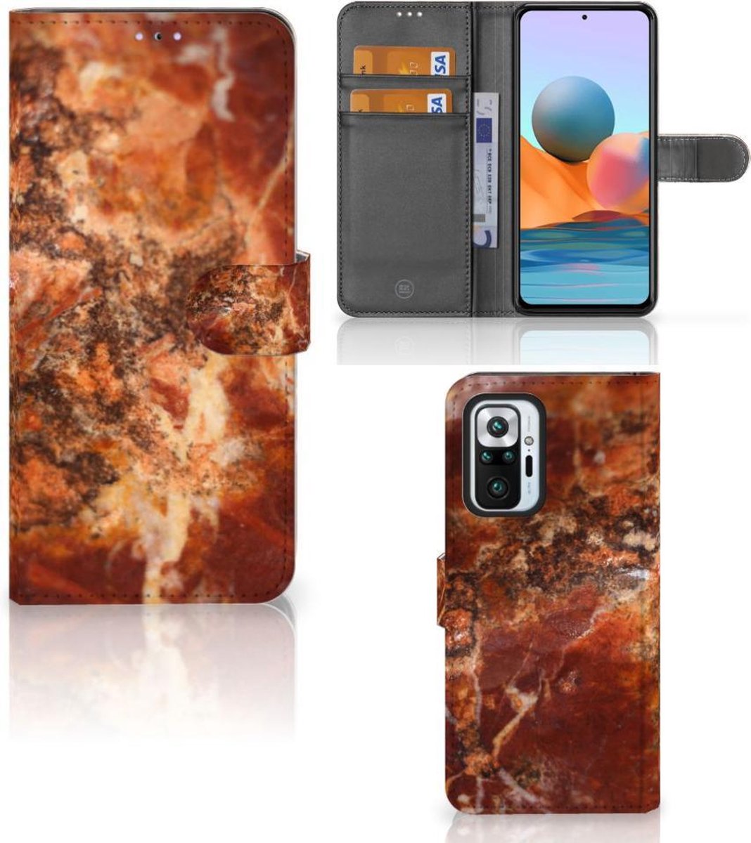 Xiaomi Redmi Note 10 Pro Bookcase Marmer Bruin