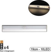 Slimme Nachtlamp met Bewegingssensor - Magnetische Montage - LED Licht - 4x AAA Batterijen (niet meegeleverd) - 19cm - Warm Wit Licht
