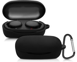 kwmobile Hoes geschikt voor Sony WF-XB700 True Wireless - Siliconen cover voor oordopjes in zwart