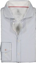 DESOTO slim fit overhemd - stretch tricot - grijsblauw met wit gestreept - Strijkvrij - Boordmaat: 43/44