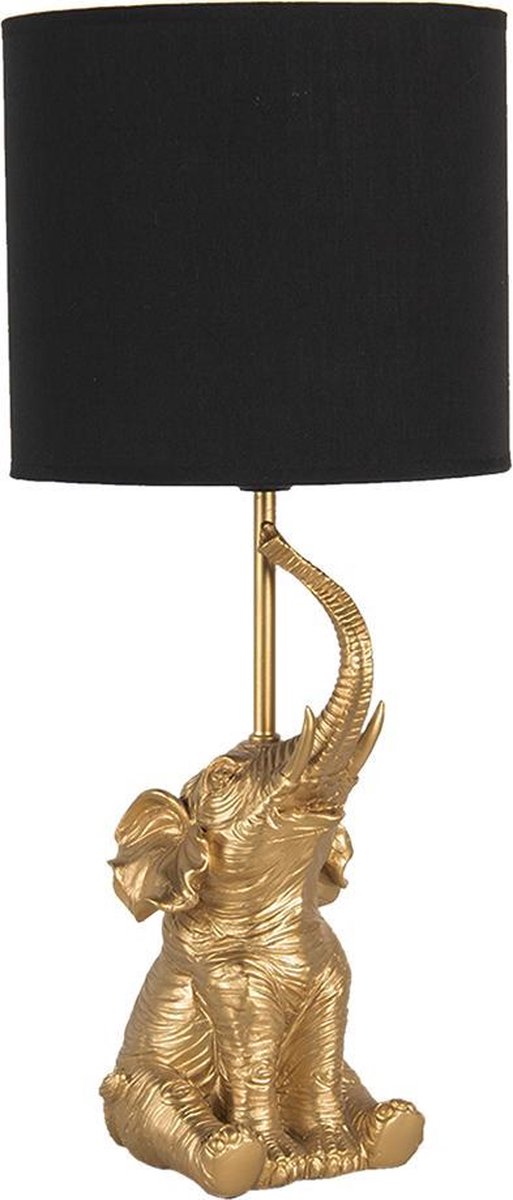 Clayre & Eef Lampe de table Serpent Ø 26x48 cm Couleur or Noir Plastique