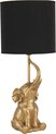 Clayre & Eef Tafellamp Olifant Ø 20x46 cm Goudkleurig Zwart Kunststof Bureaulamp