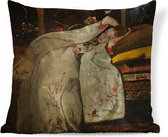 Sierkussens - Kussentjes Woonkamer - 45x45 cm - Meisje in witte kimono - Schilderij van George Hendrik Breitner