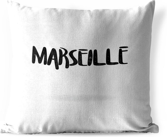 Coussins d'extérieur - Jardin - Le nom de la ville de Marseille en France -  45x45 cm | bol
