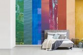 Behang - Fotobehang Regenboog gemaakt van foto's - Breedte 330 cm x hoogte 220 cm
