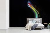 Behang - Fotobehang Regenboog licht op de weg - Breedte 330 cm x hoogte 220 cm