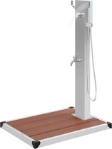 VidaXL Douche Extérieure Jardin Résine Tressée Bois Acacia - Douche Piscine Patio Avec Poignée Rotative Noir