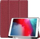 Voor iPad 10.2 (2019) / Air 3 / Pro 10.5 Denim Texture Horizontale Flip Leather Case met drievoudige houder & Sleep / Wake-up-functie (Wire Red)