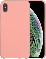 Four Corners Full Coverage Siliconen beschermhoes achterkant voor iPhone XS Max (roze)