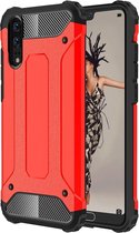 Voor Huawei P20 Full-body Rugged TPU + PC Combinatie Back Cover Case (Rood)