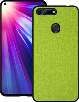 Schokbestendige doek textuur pc + tpu beschermhoes voor Huawei Honor View 20 (groen)