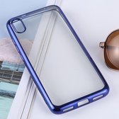 Let op type!! Ultra-thin Electroplating Soft TPU Protective Back Cover Case for Xiaomi Redmi 7A(Dark Blue)