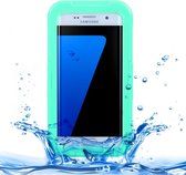Voor Galaxy S7 Edge / G935 IPX8 Plastic + siliconen transparante waterdichte beschermhoes met lanyard (groen)