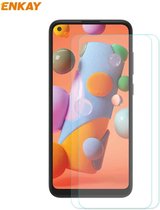 Voor Samsung Galaxy A21 2 STUKS ENKAY Hat-Prince 0.26mm 9H 2.5D gebogen gehard glasfilm