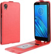 Voor Motorola Moto E6 Crazy Horse verticale flip lederen beschermhoes (rood)