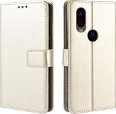 Retro Crazy Horse Texture horizontale flip lederen tas voor Motorola MOTO One Vision, met houder & kaartsleuven & fotolijst (goud)