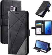 Voor Samsung Galaxy S9 Skin Feel Splicing Horizontale Flip Leather Case met houder & kaartsleuven & portemonnee & fotolijst (zwart)
