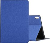 Voor Huawei Matepad 10.4 stoffen TPU beschermhoes met houder (donkerblauw)