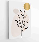 Botanical and gold abstract wall arts vector collection. 4 - Moderne schilderijen – Vertical – 1880158291 - 40-30 Vertical