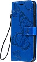 Apple iPhone 11 Pro Max Hoesje - Mobigear - Butterfly Serie - Kunstlederen Bookcase - Blauw - Hoesje Geschikt Voor Apple iPhone 11 Pro Max