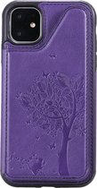Apple iPhone 11 Hoesje - Mobigear - Embossed Serie - Hard Kunststof Backcover - Paars - Hoesje Geschikt Voor Apple iPhone 11