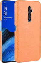 OPPO Reno 2Z Hoesje - Mobigear - Croco Serie - Hard Kunststof Backcover - Oranje - Hoesje Geschikt Voor OPPO Reno 2Z