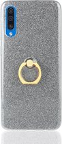 Samsung Galaxy A50 Hoesje - Mobigear - Glitter Ring Serie - Hard Kunststof Backcover - Zwart - Hoesje Geschikt Voor Samsung Galaxy A50